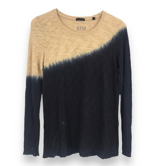 ATM Anthony Thomas Melillo Slub Jersey Tie-Dye Wash Tee S Distresssed Crew Neck - Picture 1 of 10